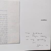 medelhav (dedikation och f&ouml;ljebrev till Gotthard Johansson fr&aring;n G&ouml;ran Schildt)
