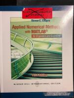 Applied numerical methods with MATLAB for engineers and scientists
