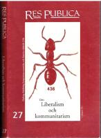Res Publica - Tema Liberalism och kommunitarism