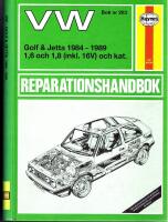 VW Golf & Jetta 1984-1987 1,6 och 1,8 (inkl. 16V) och kat