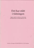 Det har st&aring;tt i tidningen - n&aring;gra axplock ur Skotte Lindes bok