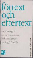 F&ouml;rtext och eftertext-anteckningar till en lektion om bokens element