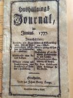 Hush&aring;llningsjournal, f&ouml;r Junius. 1777.