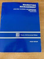Marketing management : analysis, planning, implementation, and control