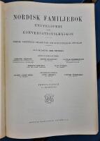 Nordisk Familje bok Trejde upplagans andra version med f&auml;rgtryck, komplett 23 band