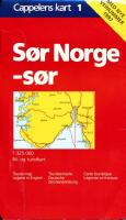 S&oslash;r-Norge - s&oslash;r. Cappelens kart 1. Bil- och turistkart. Skala 1:325 000.
