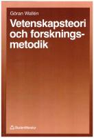 Vetenskapsteori och forskningsmetodik