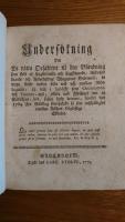 Unders&ouml;kning om de r&auml;tta orsakerne til den blandning som skedt af lagstiftande och lagskipande, redofordrande och redoskyldige magternes gj&ouml;rom&aring;l, de derp&aring; f&ouml;ljde oredor b&aring;de wid och emellan riksdagarne, s&aring; w&auml;l i juridiske som oeconomie och finance-m&aring;l, tillika med f&ouml;rslaget om en s&auml;kerhets-act, s&aring;som hjelp deremot, hwilket wid 1769 &aring;rs riksdag f&ouml;rorsakade s&aring; stor missh&auml;llighet emellan riksens h&ouml;gloflige st&auml;nder.