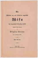 En splitter ny och s&auml;rdeles angen&auml;m wisa p&aring; en gammal behaglig melodi sjungen f&ouml;rsta g&aring;ngen &aring; &Ouml;stg&ouml;ta nation den 16 mars 1889.