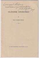 Isl&auml;ndsk spr&aring;kv&aring;rd. S&auml;rtryck ur Spr&aring;kvetenskapliga S&auml;llskapets i Uppsala &aring;rsskrift 1955-1957.