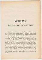 &Ouml;ppet bref till Hjalmar Branting.