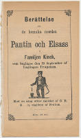 [Jean-Baptiste Troppmann] Ber&auml;ttelse om de hemska morden i Pantin och Elsass &aring; familjen Kinck, som begingos den 19 september af ynglingen Tropman. Med en s&aring;ng &ouml;fver mordet af G. R. H...n, utgifven af Fr&ouml;lich.