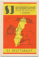 SJ resebroschyr om hur man reser billigt i Sverige. + Brevkort med ordersedel f&ouml;r biljettbest&auml;llning.