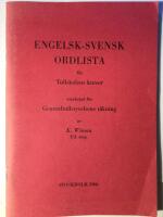 Engelsk-svensk ordlista f&ouml;r Tullskolans kurser