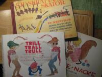 Tre &auml;ldre b&ouml;cker med barnvisor: Sju skrattande skator (10 visor & 10 f&auml;rgbilder) / Nicke-Nacke och andra visor (12 visor & 12 f&auml;rgbilder) / Trilll Trall Trull och andra visor (12 visor & 12 f&auml;rgbilder)