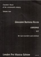 Canzona 1612 : for two recorders and continuo [Volume two]