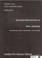 Two canzonas : for recorder, bass instrument and continuo [Volume three]