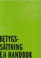 Betygss&auml;ttning : en handbok
