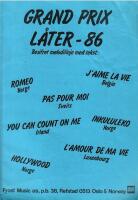 Grane prix låter -86 : besifret melodilinje med tekst