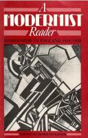 A Modernist Reader : Modernism in England 1910-1930