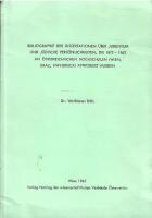 Bibliographie der Dissertationen &uuml;ber judentum und j&uuml;dische Pers&ouml;nlichkeiten, die 1872-1962 an &Ouml;sterreichischen Hochschulen (Wien, Graz, Innsbruck) approbiert wurden