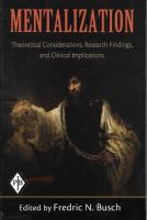 Mentalization: theoretical considerations, research findings, and clinical implications