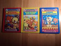 1) Luddes f&ouml;rest&auml;llning  2) Mysteriet med nystanet  3)  Kon Rosas nya hatt