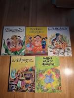 1) Tummelisa, 2) Herdinnan och sotaren, 3) Guldg&aring;sen, 4) Askungen, 5) Guldlock och de tre bj&ouml;rnarna