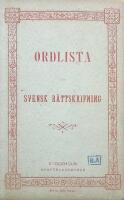 Ordlista f&ouml;r Svensk R&auml;ttskrifning