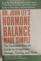 DR. John Lee's hormone balance made simple