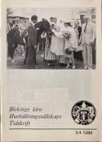 Blekinge l&auml;ns Hush&aring;llningss&auml;llskaps Tidskrift Nr 3/4 1988