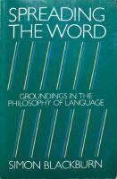 Spreading the word : groundings in the philosophy of language
