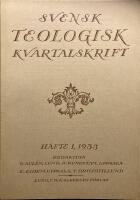 Svensk teologisk kvartalskrift H&auml;fte 1. 1933