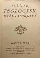 Svensk teologisk kvartalskrift H&auml;fte 2.  1933