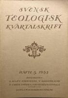 Svensk teologisk kvartalskrift H&auml;fte 3. 1933
