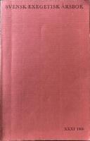  Svensk exegetisk &aring;rsbok XXXI av Riesenfeld, Harald  H&auml;ftad bok.  1966. 