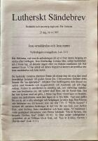 Lutherskt s&auml;ndebrev Nr 4. 1997Jesu omskr&ouml;lse och Jesu namn Luk 2:21