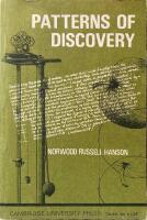 Patterns of Discovery. An Inquiry into the Conceptual Foundations of Scinence