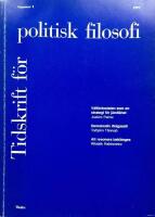 Tidskrift f&ouml;r politisk filosofi Nummer 1 1997