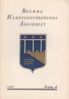 Bromma Hembygdsf&ouml;renings &Aring;rsskrift 1957