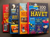 4 b&ouml;cker 100 fantastiska fakta:  1) om m&auml;nniskokroppen  2) om Havet  3) om Historia  4) om Rymden