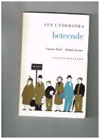 Att unders&ouml;ka beteende