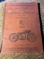 ERSATZTTEILE FUR DAS ZUNDAPP-MOTORRAD KS 500 Modell 1936/37