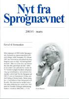 Nyt fra Sprogn&aelig;vnet &aring;rg&aring;ng 2003