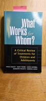 What works for whom? : a critical review of treatment for children and adolescents