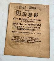 Kungörelse, Brev 1741 från Riksdagen till Öfwer-Ståthållaren och samtelige Landshöfdingarne