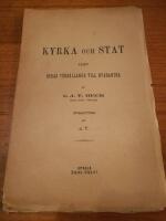 Kyrka och stat samt deras f&ouml;rh&aring;llande till varandra