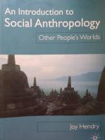 An Introduction to Social Anthropology