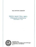 Fr&aring;n Max till Mio. F&ouml;rskolans litteraturval f&ouml;r barn 1-7 &aring;r