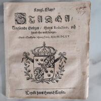 Kongl. May:tz Stadga, Ang&aring;ende Godzen, theres Reduction, och hwad ther widh h&auml;nger; Giord i Stockholm, then 25 Junij, Anno M.DC.LV.